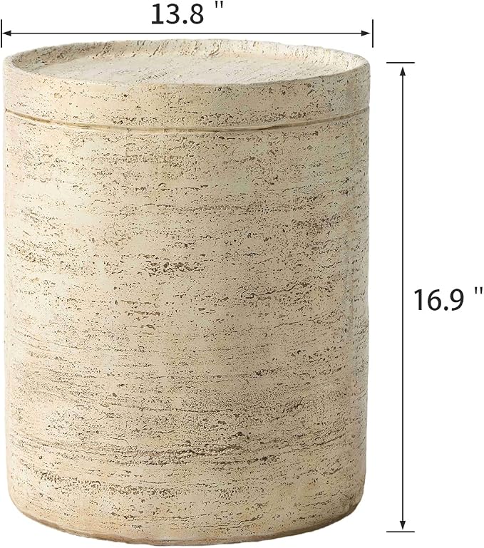 SUNBURY Outdoor Side Tables for Patio, Small Concrete Accent End Table - Image 3