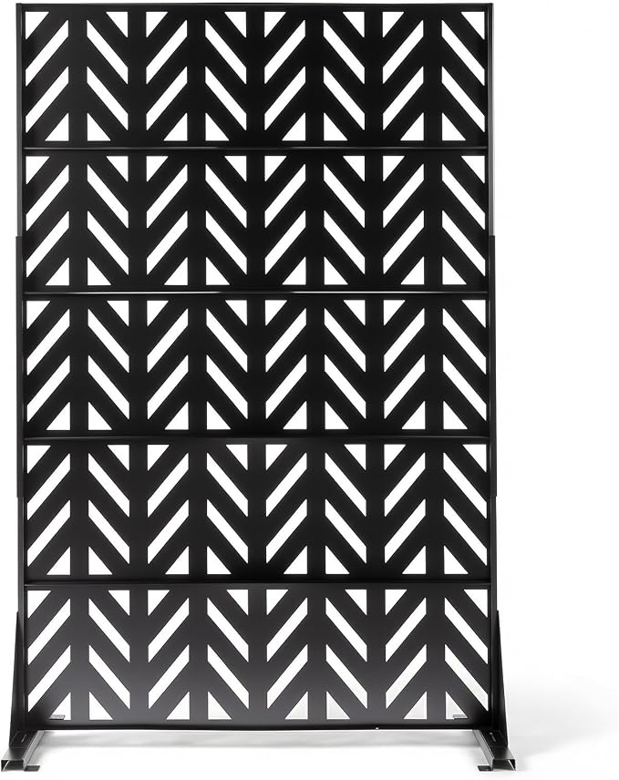 VINGLI Privacy Fence Panels, 72H’’ x 47W’’ Metal Privacy Screen Freestanding by VINGLI