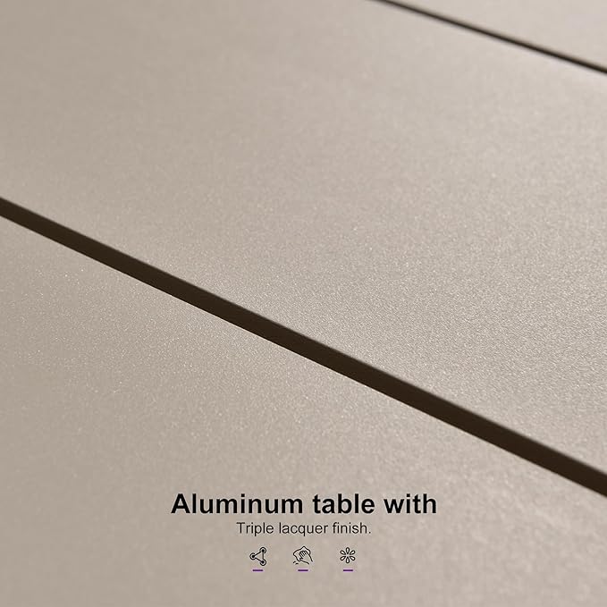 PURPLE LEAF Outdoor Dining Set for 10 All-Weather 12 Pieces Patio Aluminium - Image 7