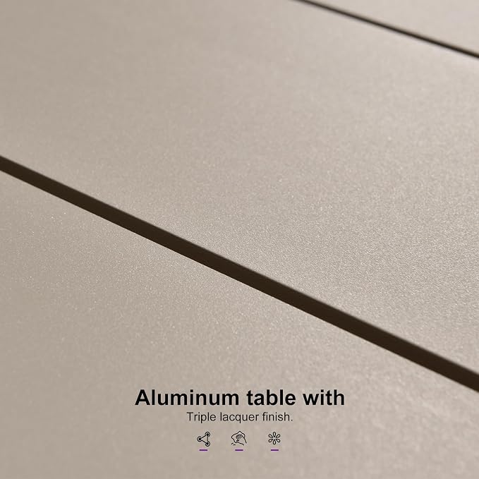 PURPLE LEAF Patio Dining Set for 10 All-Weather Wicker 11 Piece Aluminium - Image 7