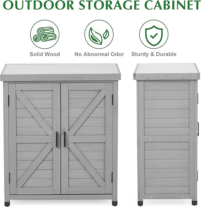 Outdoor Storage Cabinet & Potting Bench Table - Image 6
