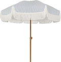 AMMSUN 7ft Patio Umbrella with Fringe Outdoor Tassel Umbrella UPF50+ Premium by AMMSUN