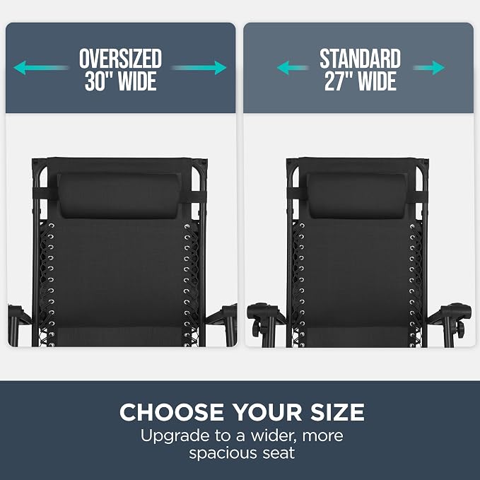 Best Choice Products 30” Wide Folding Zero Gravity Outdoor Recliner Patio - Image 4