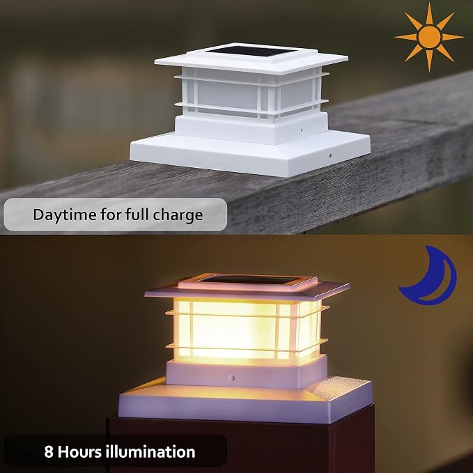 Dynaming 6 Pack Solar Post Cap Lights Outdoor, High Brightness Warm White SMD - Image 2