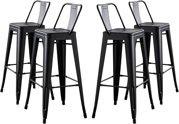AC Pacific 30” Metal Barstool Set of 2 – Country Rustic Style by ACPacific