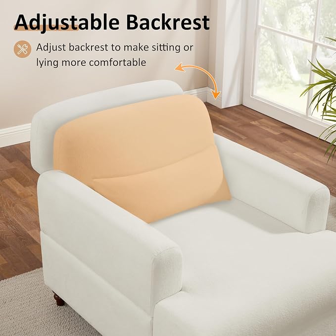 Oversized Chaise Lounge Chair Set of 2, Cloud Fluffy Chaise Sofa Recliner - Image 3