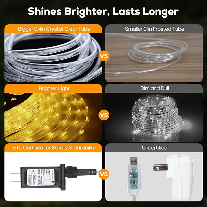 100FT 720 LED Rope Lights Outdoor Waterproof - Image 7