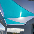 SUNNY GUARD Custom Size 9'x14'x16.6' Triangle Turquoise Blue UV Block Sunshade by SUNNYGUARD