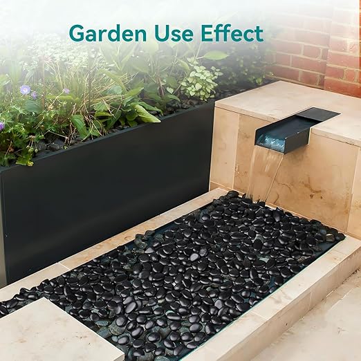 30 lbs Black Rocks for Planters, Polished Garden Stones for Outdoor Landscaping - Image 4