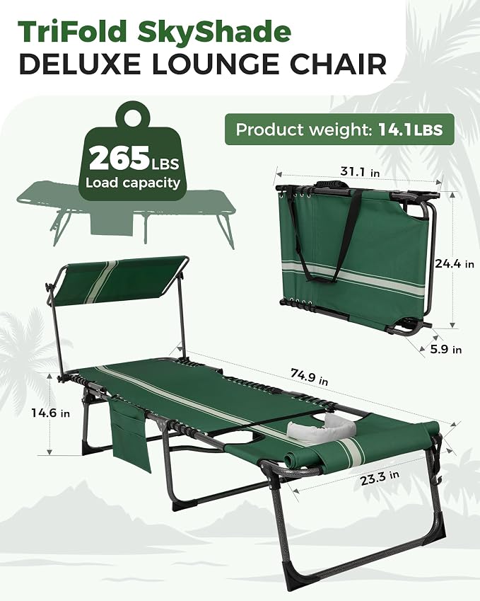 KingCamp 2 Pack Lounge Chair Outdoor - Image 2