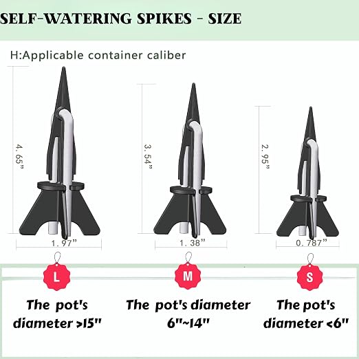GreenShip 4-Pack Patented Self-Watering Spikes – DIY Plant Watering System - Image 2