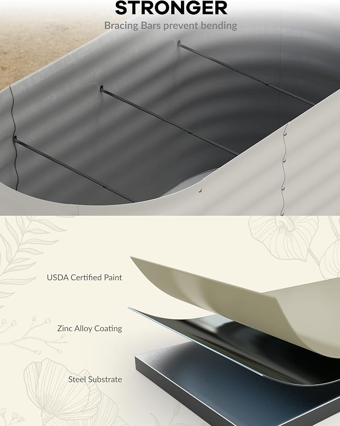 2 Pcs Raised Garden Beds Outdoor 8x2x1.5 ft - Image 4