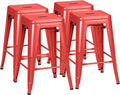 Furmax 24 Inch Metal Bar Stools Set of 4, Counter Height Bar Stools Height High by Furmax