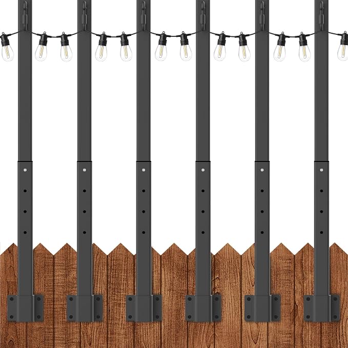 AILBTON 6 Pack 2.8Ft String Light Poles, Light Poles by AILBTON