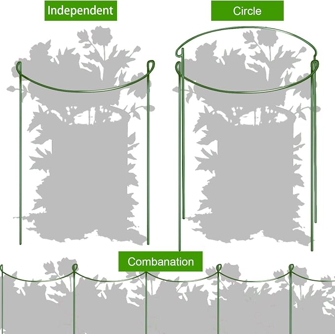 HiGift 16 Pack Plant Support Stakes, Half Round Metal Garden Plant Stake Indoor - Image 7