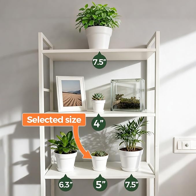 T4U 5 Inch Plant Pot 8-Pack, Plastic Pots - Image 5