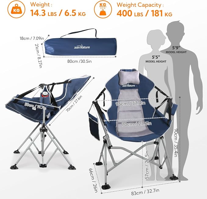 Oversized Hammock Camping Chairs, Folding Swing Chair - Image 2
