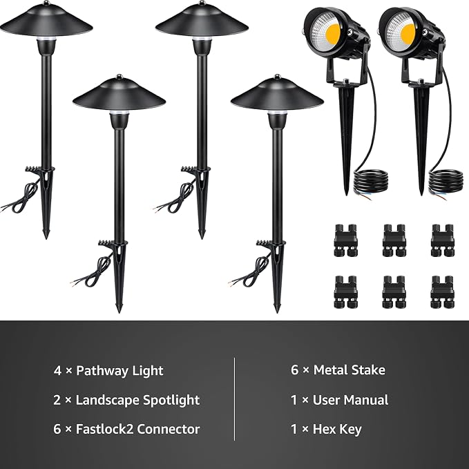 SUNVIE LED Low Voltage Landscape Lighting 12-24V Landscape Lighting Kit - Image 7