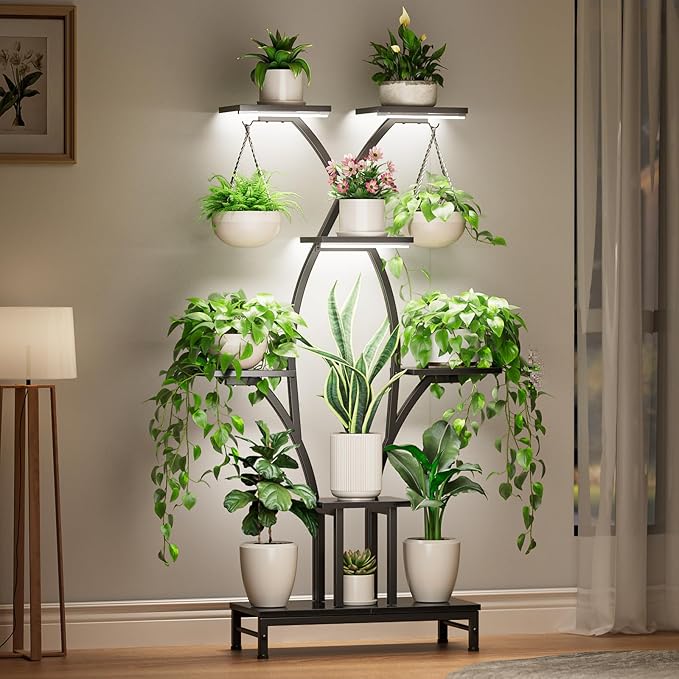 Plant Stand Indoor with Grow Lights by Unknown