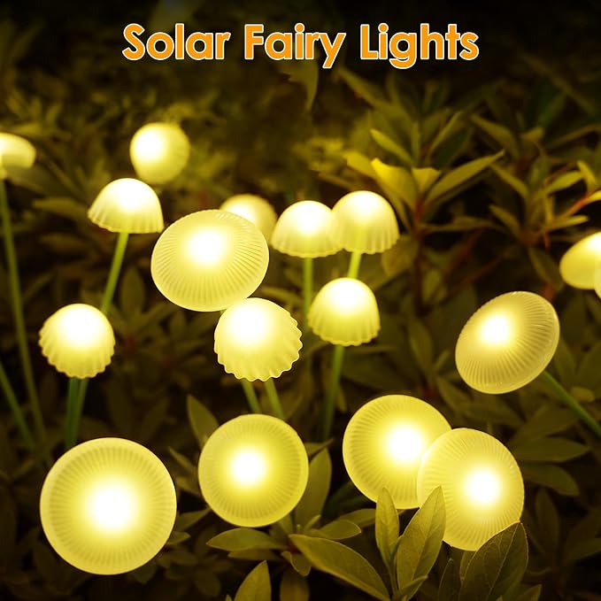 KAQ 4PK 32LED Solar Garden Lights Outdoor Waterproof | Solar Mushroom Lights - Image 3