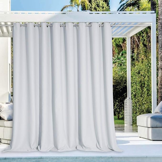 NICETOWN Large Outdoor Curtain for Cabana Waterproof, Rust-Proof Grommet Top by NICETOWN