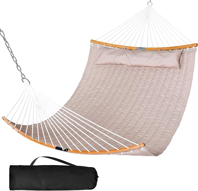 SUNCREAT 13.8 FT Hammocks Quilted Fabric Double Hammock by SUNCREAT