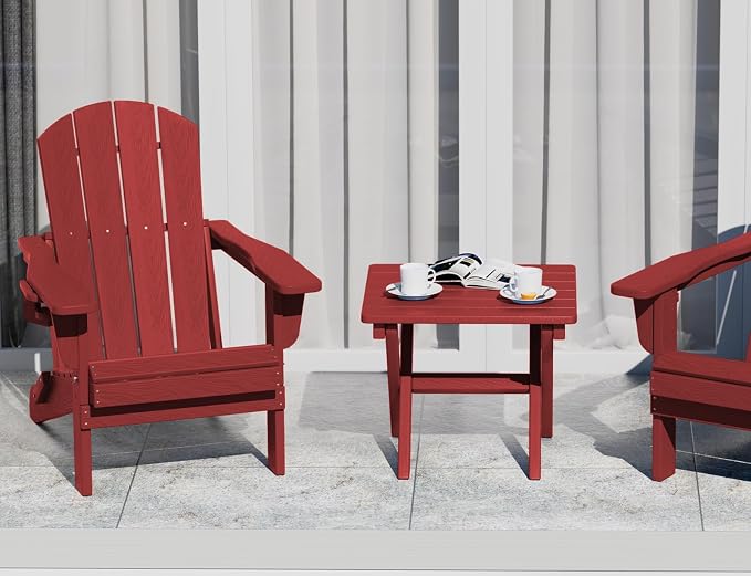 SERWALL Folding Outdoor Side Table Set of 4, Small Adirondack Side Table - Image 9
