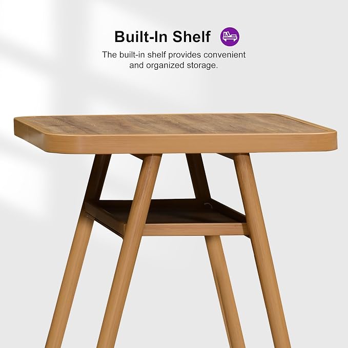PURPLE LEAF Outdoor Bar Height Table Aluminum Patio High Bar Stools Pub Dining - Image 5