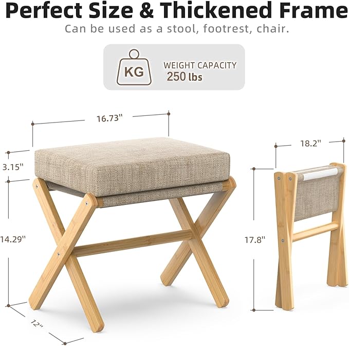 Foldable Foot Stool Ottoman, Modern Foot Rest - Image 3