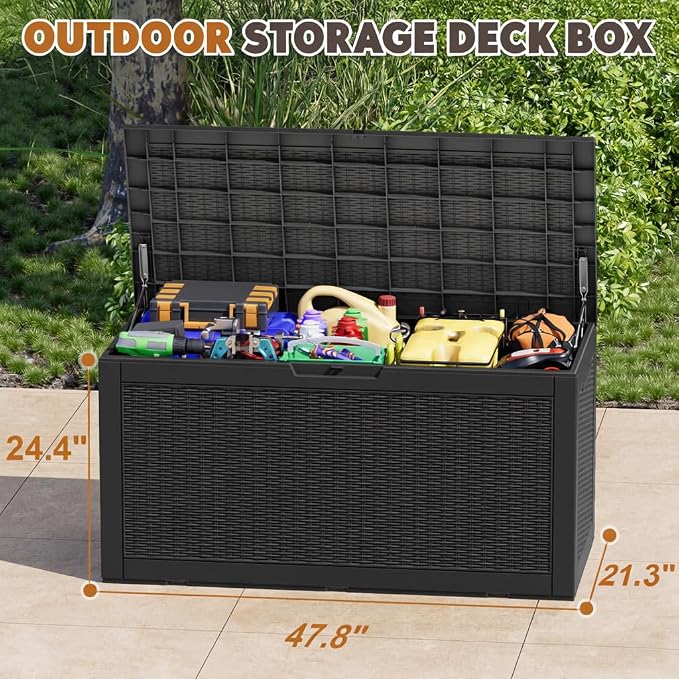 Outdoor Storage Box, Resin Deck Boxes Indoor and outdoor, Waterproof Storage - Image 4