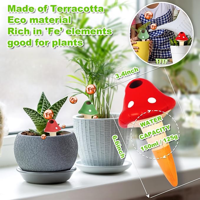 Terracotta Self Watering Devices Premium Self Watering Spikes Upgraded Planter - Image 2