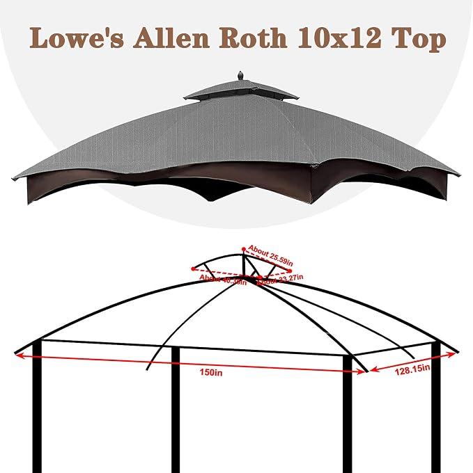 SCOCANOPY Replacement Top for The Lowe's Gazebo Model #GF-12S004B-1 / - Image 3