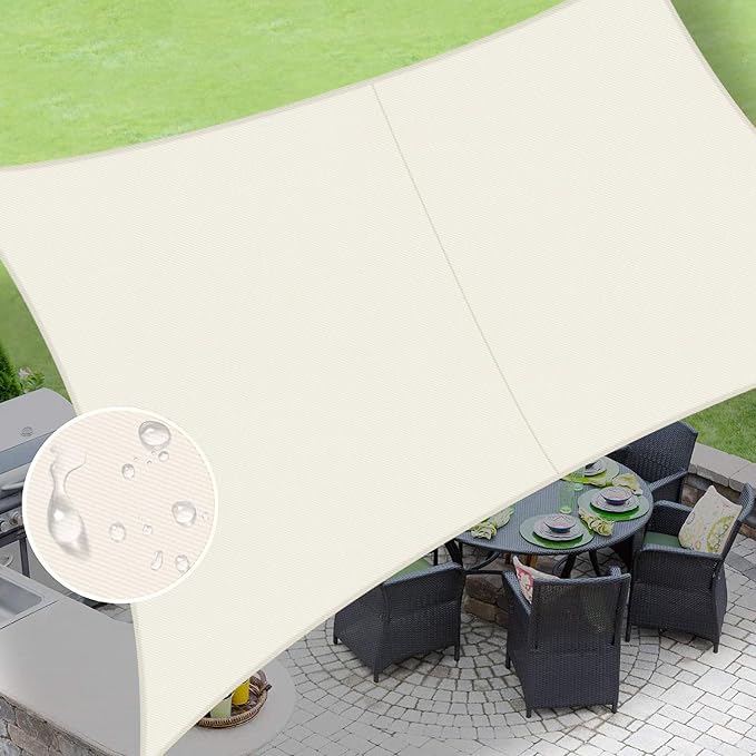 LOVE STORY Rectangle 6'x12' Waterproof Sun Shade Sail Canopy UV Block by LOVESTORY