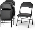 4 Pack Leather Chair | Foldable & Stackable | 350 lbs Capacity Steel Frame Seats by OurModernSpace