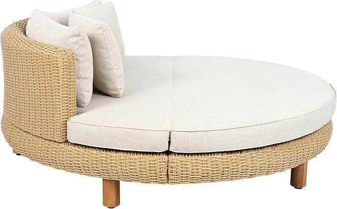 Scott Living Jennie Outdoor Round Wicker Daybed - Image 6