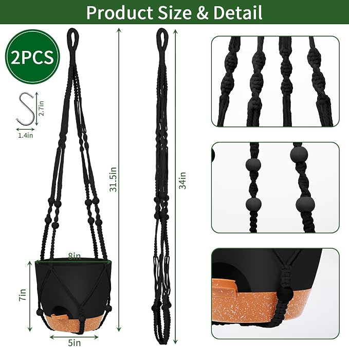 GARDIFE 8 Inch Hanging Planters - Image 2