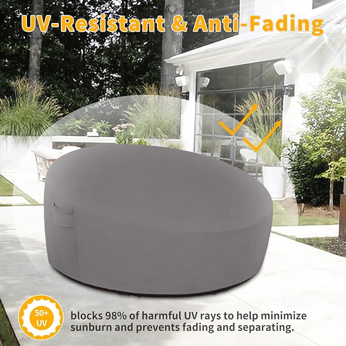 Easy-Going Heavy Duty 600D Outdoor Daybed Cover 75 Inch UV Resistant Patio - Image 4