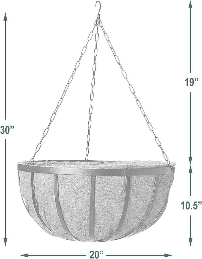 Arcadia Garden Products Coconut 1593 Solstice Round Hanging Basket Planter - Image 4