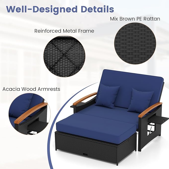 Tangkula Patio Rattan Daybed - Image 9
