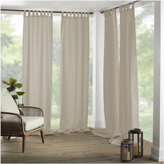 Elrene Home Fashions Matine Weatherproof Tab-Top Indoor/Outdoor Solid Color by ElreneHomeFashions