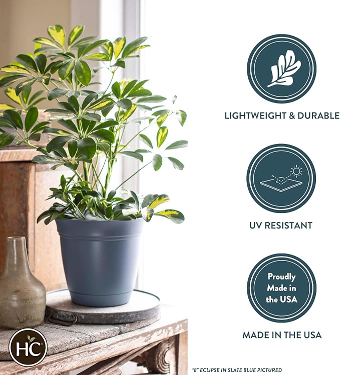 The HC Companies 12 Inch Eclipse Round Planter Pots - Image 4