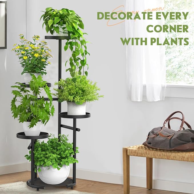 TOSKING 5 Tier Tall Plant Stand Indoor Outdoor, Heavy Duty Corner Plant Stand - Image 6