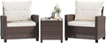 Shintenchi 3 Pieces Patio Furniture Set 3 Pieces PE Rattan Wicker Chairs by Shintenchi