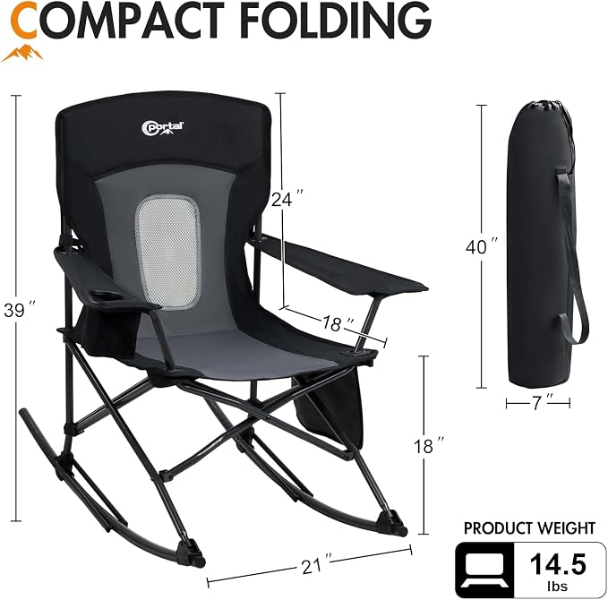 Portal Outdoor Rocking Chair Camping Folding Portable Rocker - Image 2
