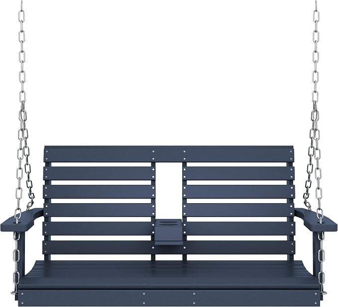 KINGYES Outdoor Hanging Porch Swing, 2 Seat Patio Swing Chair - Image 9