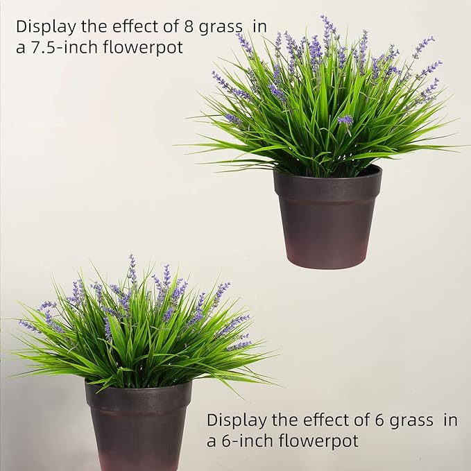 alyptus 12 Bundles Artificial Plants Outdoor Fake Monkey Grass - Image 3