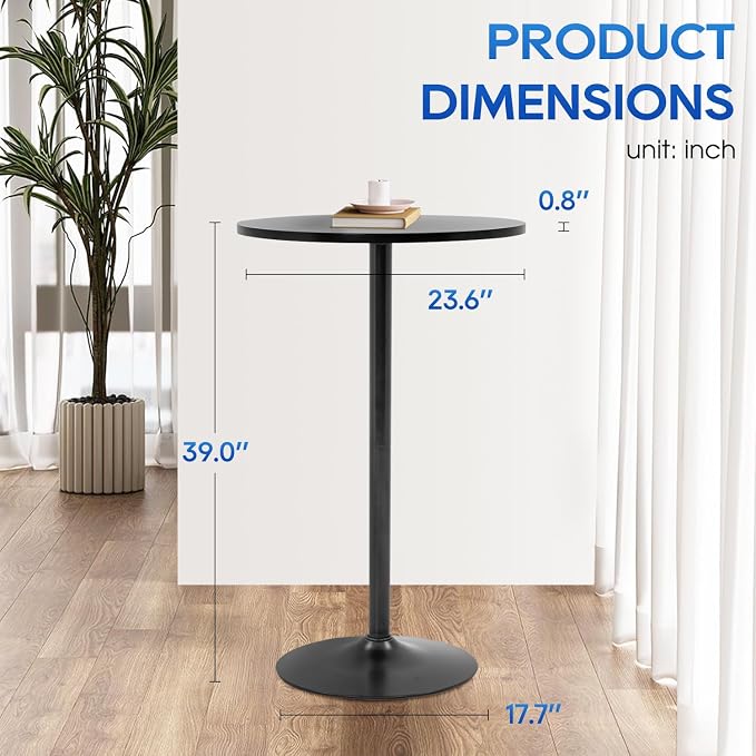 FDW Bistro Pub Table 2 Pack 40 Inch Height Cocktail Table Round Bistro Bar Table - Image 3