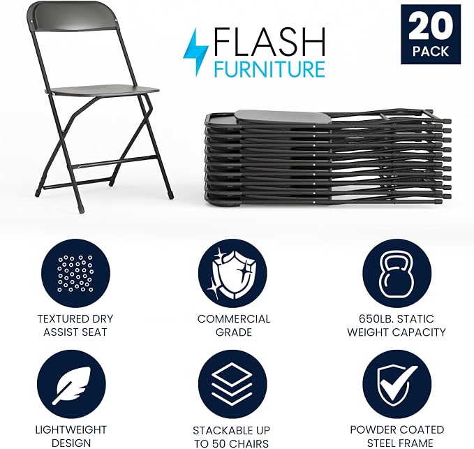 Flash Furniture Hercules Series Plastic Folding Chair - Image 3