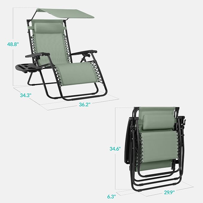 Best Choice Products 30” Wide Folding Zero Gravity Outdoor Recliner Patio - Image 2