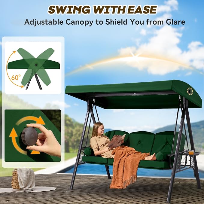 3 in 1 Outdoor Porch Swing - Image 3